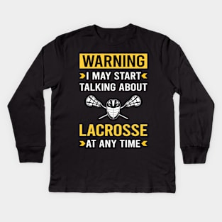 Warning Lacrosse Kids Long Sleeve T-Shirt